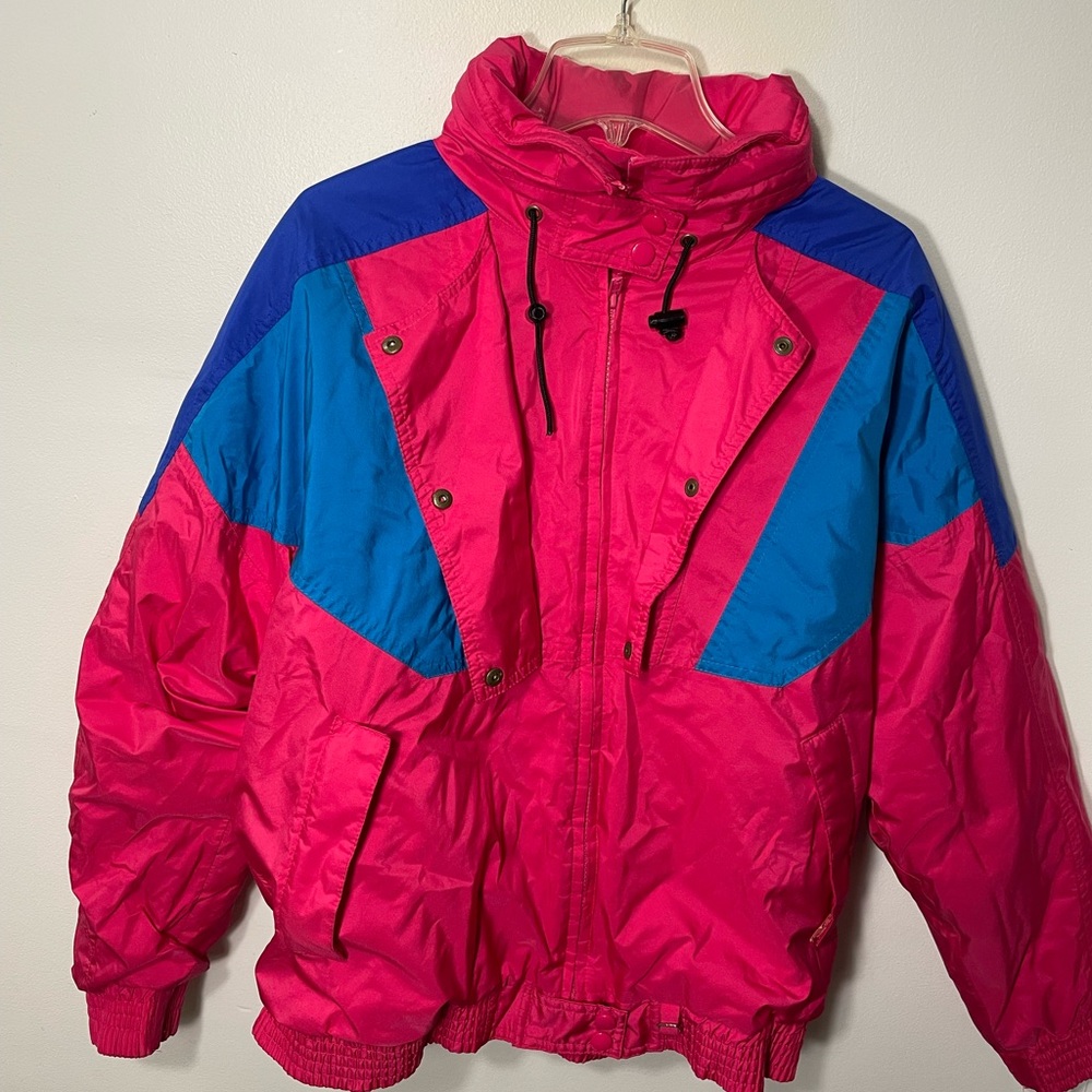 Vibrant Pink and Blue Kids Puffer Jacket